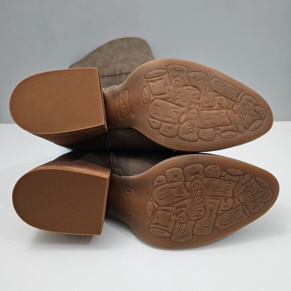 NEW Korks Kork Ease Scarlet Knee High Boot Size 9 Taupe Faux Leather Block Heel - Picture 14 of 16